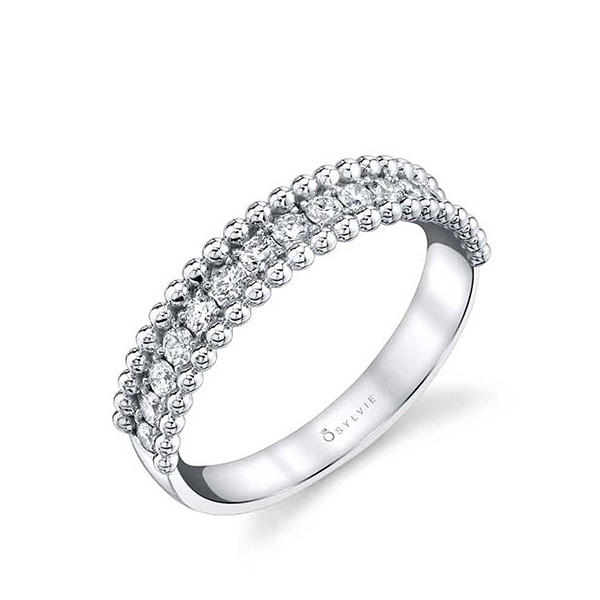 Beaded Diamond Stackable Band